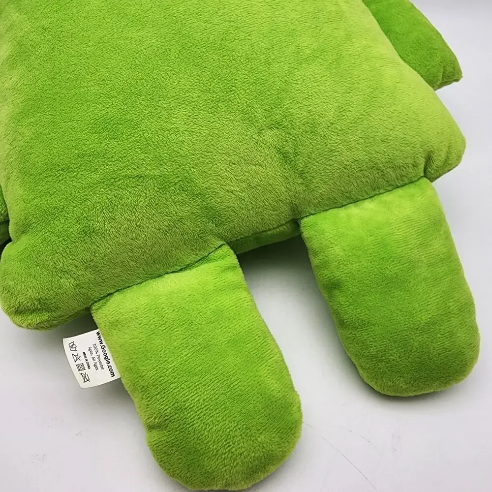 Google Android Green Robot Bugdroid Plush 18” Original Flat Design Mascot Retro